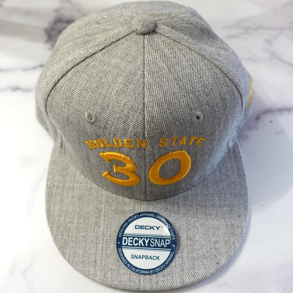 Golden State Warriors Hat Cap Snap Back Mens One‎ Size Gray NBA Basketball 30